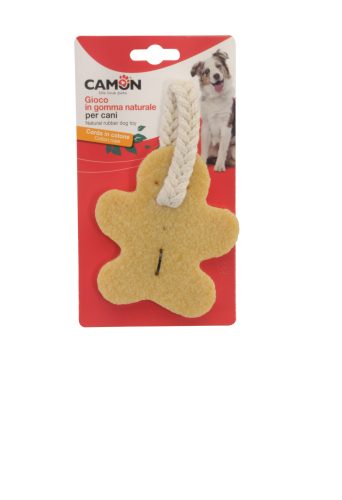 AD0712 Kutyajáték - természetes gumiból és kötélből készült cookie-man 12 cm