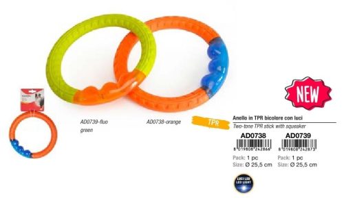 AD0739 TPR karika ledes világítással fluoreszkáló zöld 25,5 cm