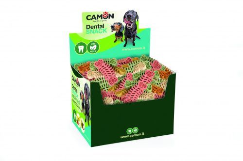 AE370 Halszálkás vegetal dental rágósnack kókusz olajos, epres, almás, papayás, és banános,  édesburgonya, borsó és rozsliszttel 8 cm/30 gramm 100 darabos display