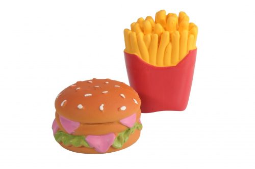 AH209/U Latex sípolós játék Burger&Chips 6 cm