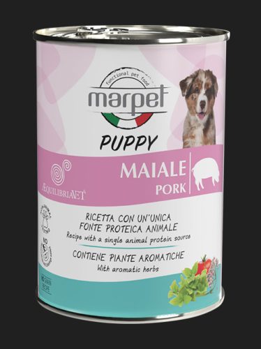 CH01/400 AEQUILIBRAVET DOG PUPPY 400g - SERTÉS Teljes értékű diétás állateledel kutyakölykök számára az összetevők és tápanyagok intoleranciájának csökkentésére. 