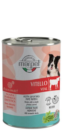 CH15/410 AEquilibriavet Dog 410g  Vitello-borjú Monoproteines diétás teljes értékű táp táplálék intolerancia csökkentésére. Kutyák részére. Fehérjeforrás - borjú.