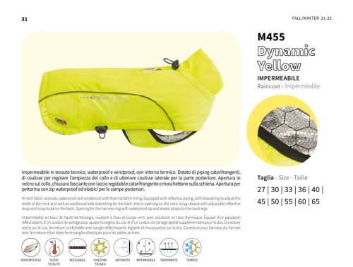 M455/55 Size 55 DYNAMIC YELLOW - Esőkabát